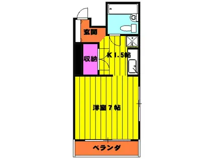 ヒロマチヤ(1K/1階)の間取り写真