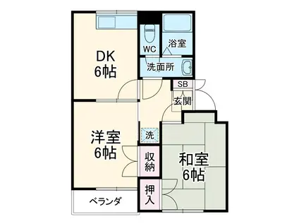 エイトランドA(2DK/1階)の間取り写真