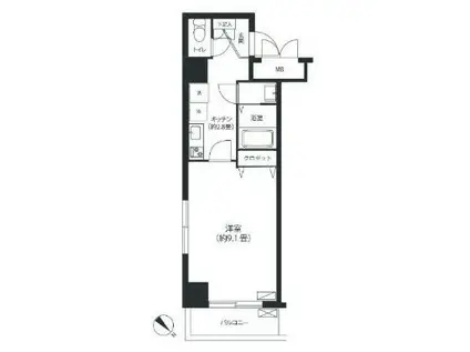 コスモリード日暮里レジデンス(1K/4階)の間取り写真