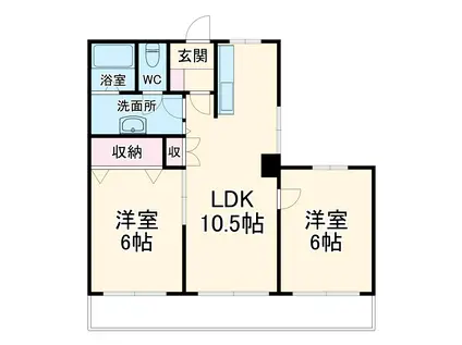 伊藤レジデンス(2LDK/4階)の間取り写真