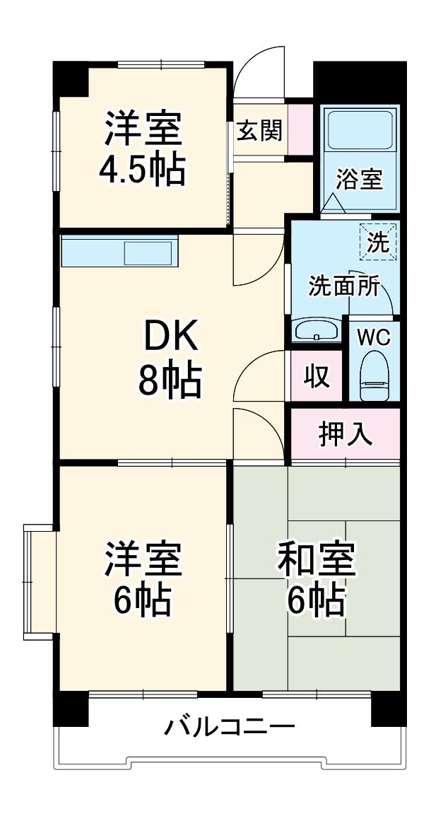 プラネット(3DK/3階)の間取り写真