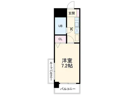 パークサイドハイツ(1K/4階)の間取り写真