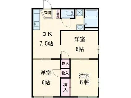 ファインハイツ(3DK/2階)の間取り写真