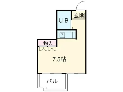 大給坂マンション(1K/2階)の間取り写真
