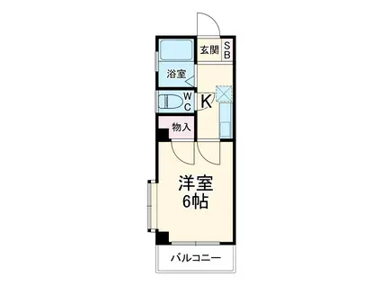 ホワイトストーンハイツ(1K/5階)の間取り写真