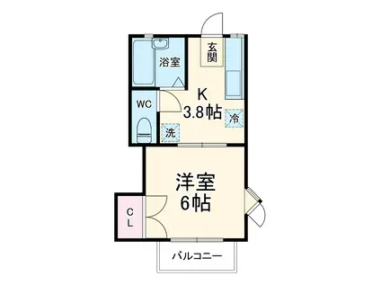 M-STAGEⅠ(1K/2階)の間取り写真