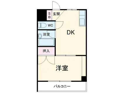 清新三興ハイツ(1DK/1階)の間取り写真
