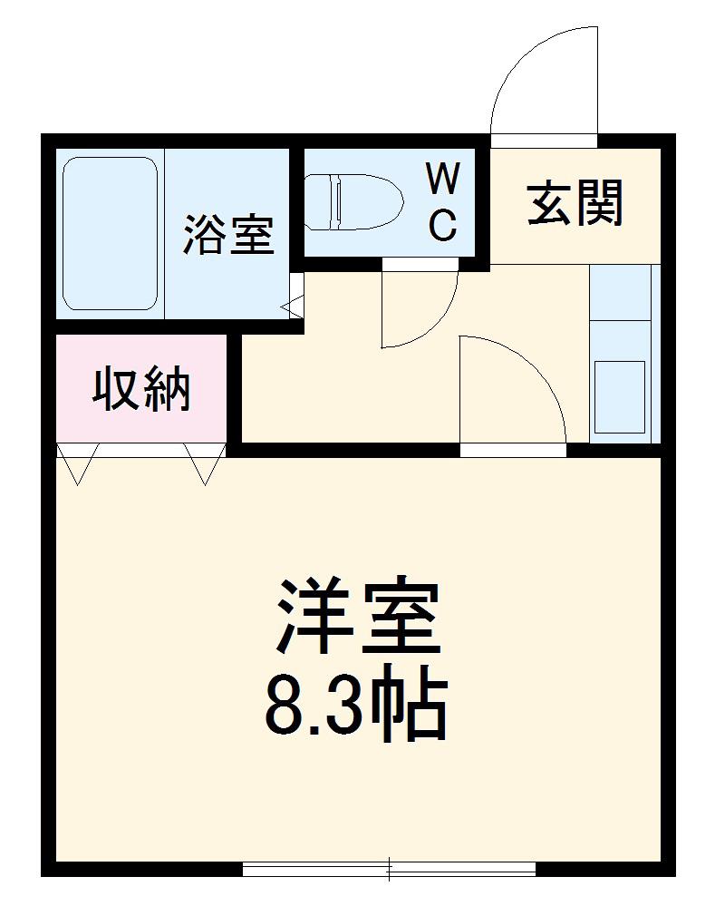 サラスバティ 辻井(1K/2階)の間取り写真