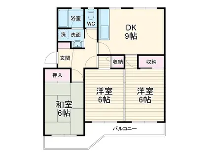 ウィンローレルマンション(3LDK/3階)の間取り写真