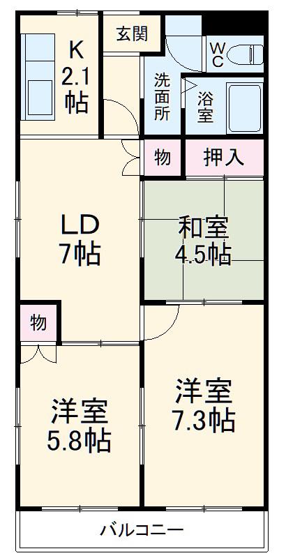 エクセレンス咲(3LDK/2階)の間取り写真