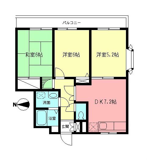 メゾン・フリーダム(3DK/2階)の間取り写真