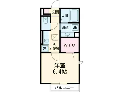 SOL MANE(1K/2階)の間取り写真