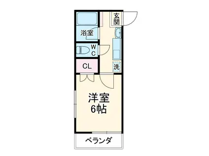 アイリスORIHARA(ワンルーム/2階)の間取り写真