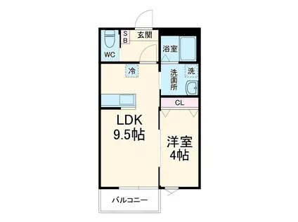 キャメル大宮西Ⅲ(1LDK/2階)の間取り写真