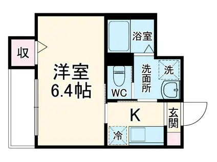 ROBOTHOME矢部(1K/1階)の間取り写真
