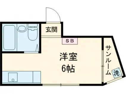 TKビル(ワンルーム/1階)の間取り写真