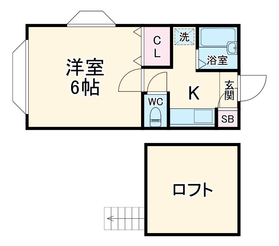 シャルム市川(1K/1階)の間取り写真