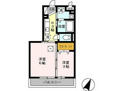 アルテール(2K/1階)の間取り写真