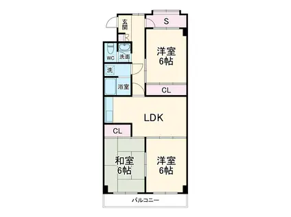 レクコーポ常盤平 A棟(3LDK/3階)の間取り写真
