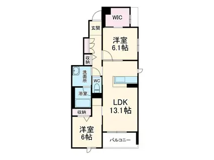 メゾン ドゥ パルク Ⅱ(2LDK/3階)の間取り写真