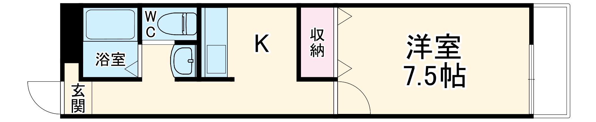 サンハウス大久保(1K/1階)の間取り写真
