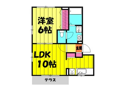 KハイムⅢ(1LDK/1階)の間取り写真