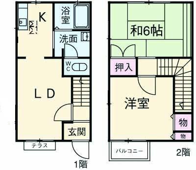 アネックスＤ棟(2LDK)の間取り写真
