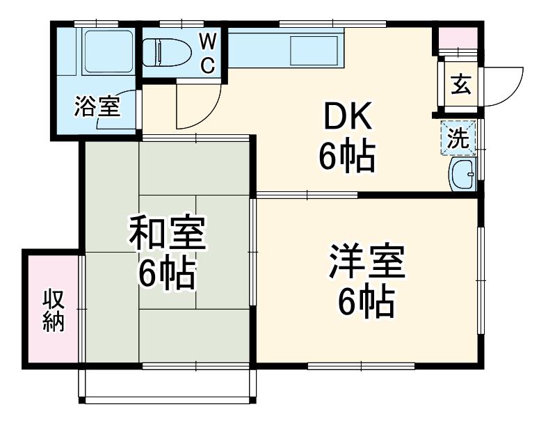 山内ハイム(2DK/1階)の間取り写真