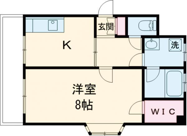 竹山ビル五番館(1DK/7階)の間取り写真