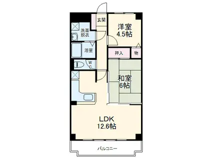 ボンヌ愛(2LDK/3階)の間取り写真