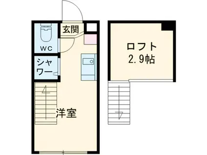 ハーモニーテラス新小岩Ⅱ(ワンルーム/2階)の間取り写真