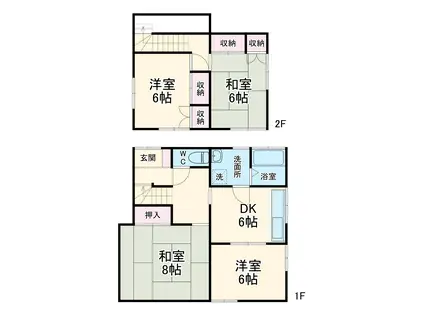 東北本線 古河駅 徒歩40分 2階建 築50年(4DK)の間取り写真