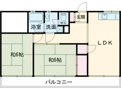 マンション結城(2LDK/2階)の間取り写真