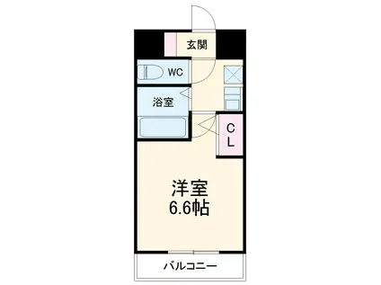 ラナップスクエア京都北野(1K/3階)の間取り写真