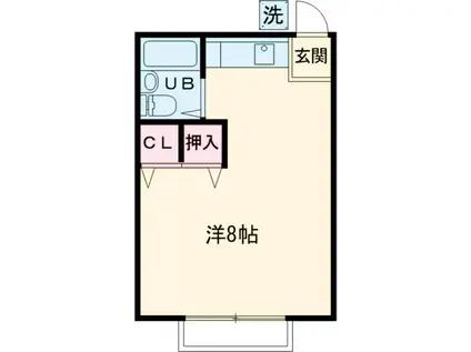 ベルード(ワンルーム/2階)の間取り写真