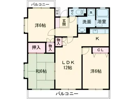 レジデンス光和115(3LDK/2階)の間取り写真