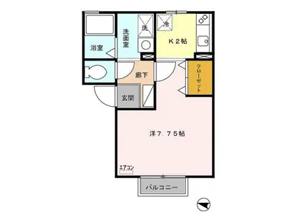 メゾンHOKUSHINⅡ(1K/2階)の間取り写真