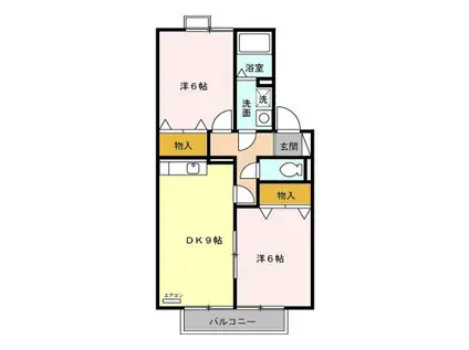 トマトハイツ二番館(2DK/2階)の間取り写真