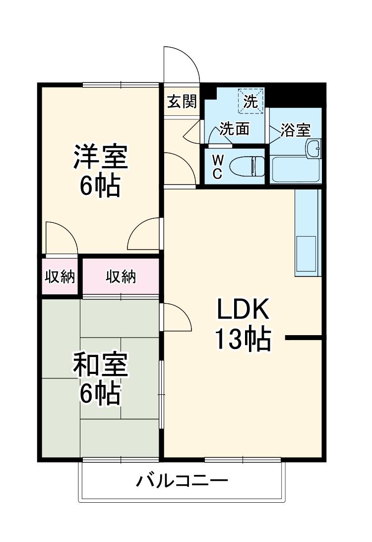 グランデール備後(2LDK/3階)の間取り写真