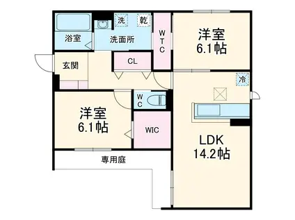 D-RESIDENCE服部本町(2LDK/1階)の間取り写真