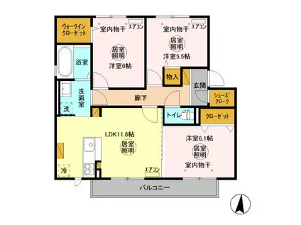 グランマーレ H(3LDK/2階)の間取り写真