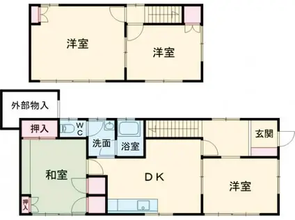 上毛電気鉄道上毛線 西桐生駅 徒歩31分 2階建 築58年(4DK)の間取り写真