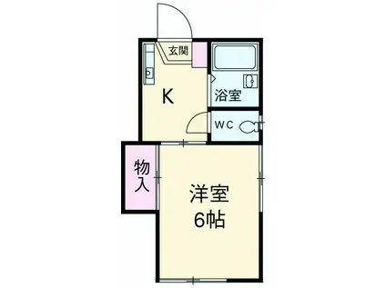 美乃里コーポ(1K/2階)の間取り写真