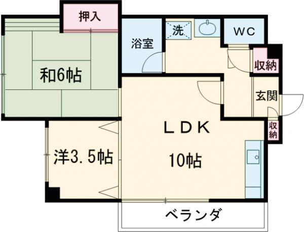 アーバンコート佐藤(2DK/2階)の間取り写真