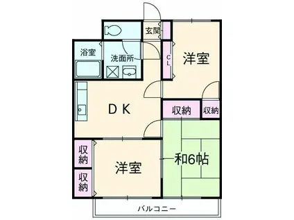 クレール(3DK/3階)の間取り写真