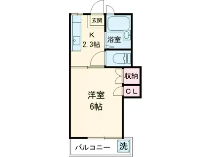 コーポベルグ(1K/1階)の間取り写真