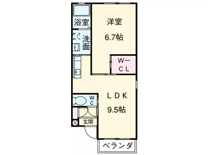 AVANTI(1LDK/1階)の間取り写真