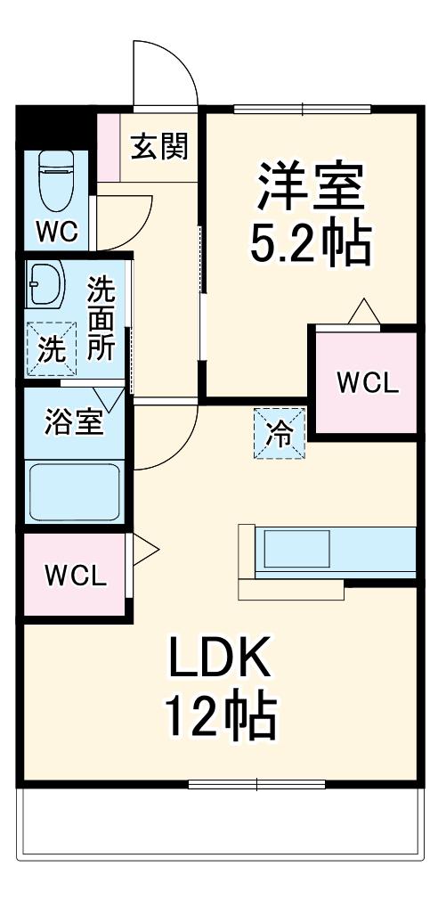 シトリンⅠ(1LDK/1階)の間取り写真