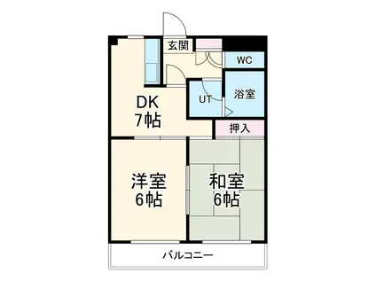 セントラルハイツ香呑(2DK/3階)の間取り写真