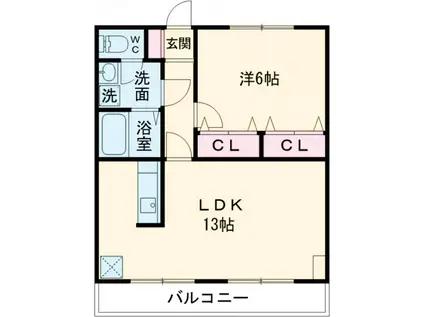 PRESTIGE(1LDK/1階)の間取り写真